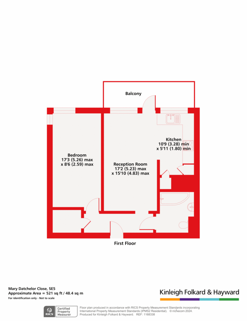 1 bedroom flat for sale - floorplan