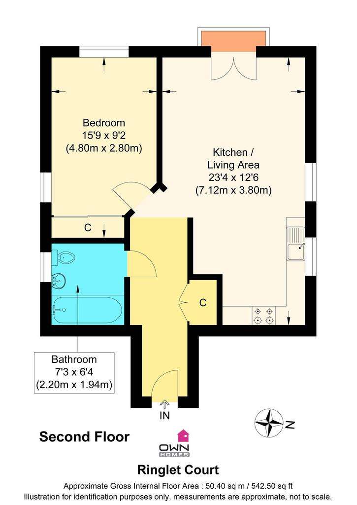 1 bedroom flat for sale - floorplan