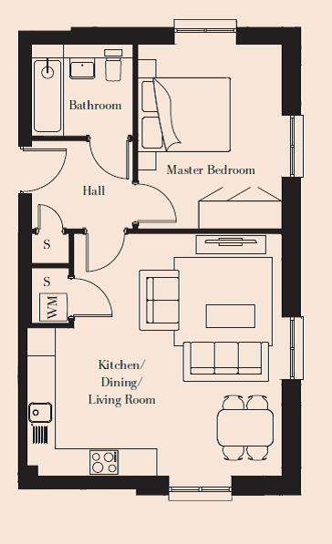 1 bedroom flat to rent - floorplan