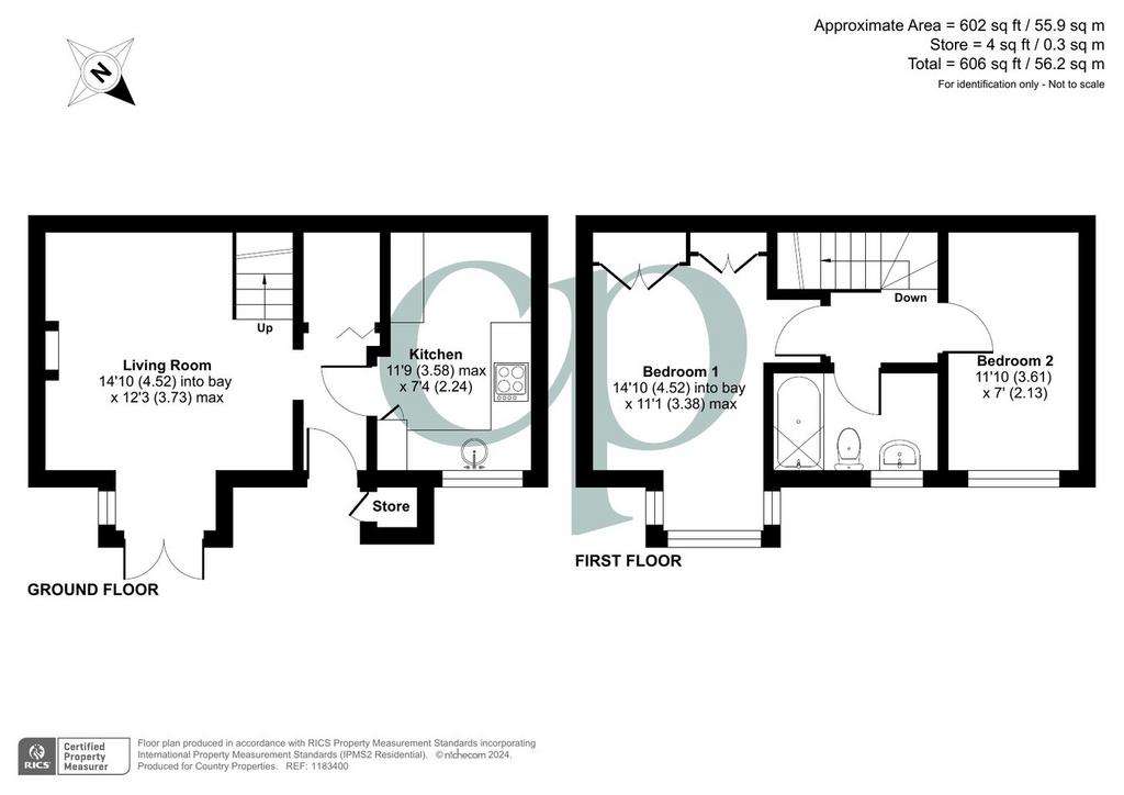 2 bedroom cluster house for sale - floorplan