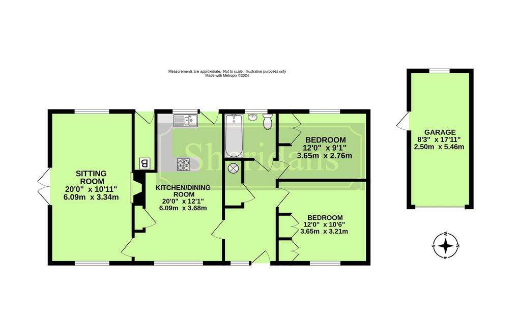 2 bedroom detached bungalow for sale - floorplan