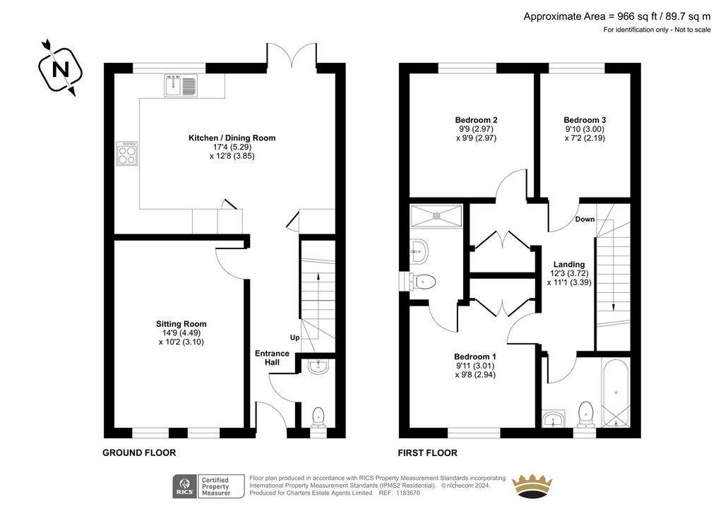 3 bedroom semi-detached house for sale - floorplan