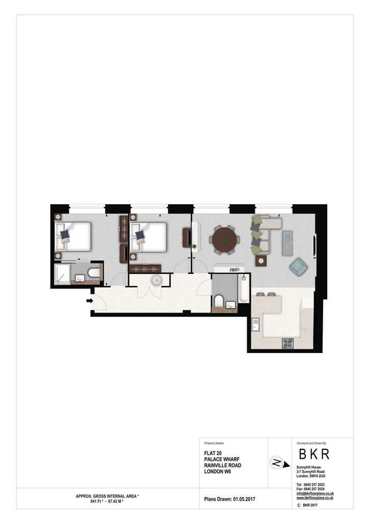 2 bedroom flat to rent - floorplan