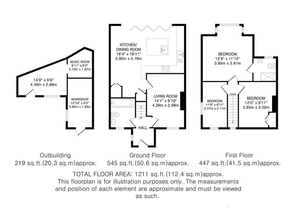 3 bedroom semi-detached house for sale - floorplan