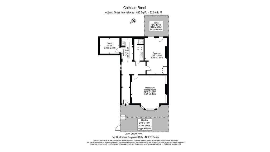 1 bedroom flat to rent - floorplan