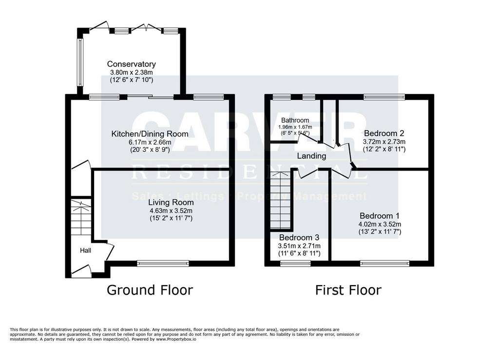 3 bedroom terraced house for sale - floorplan