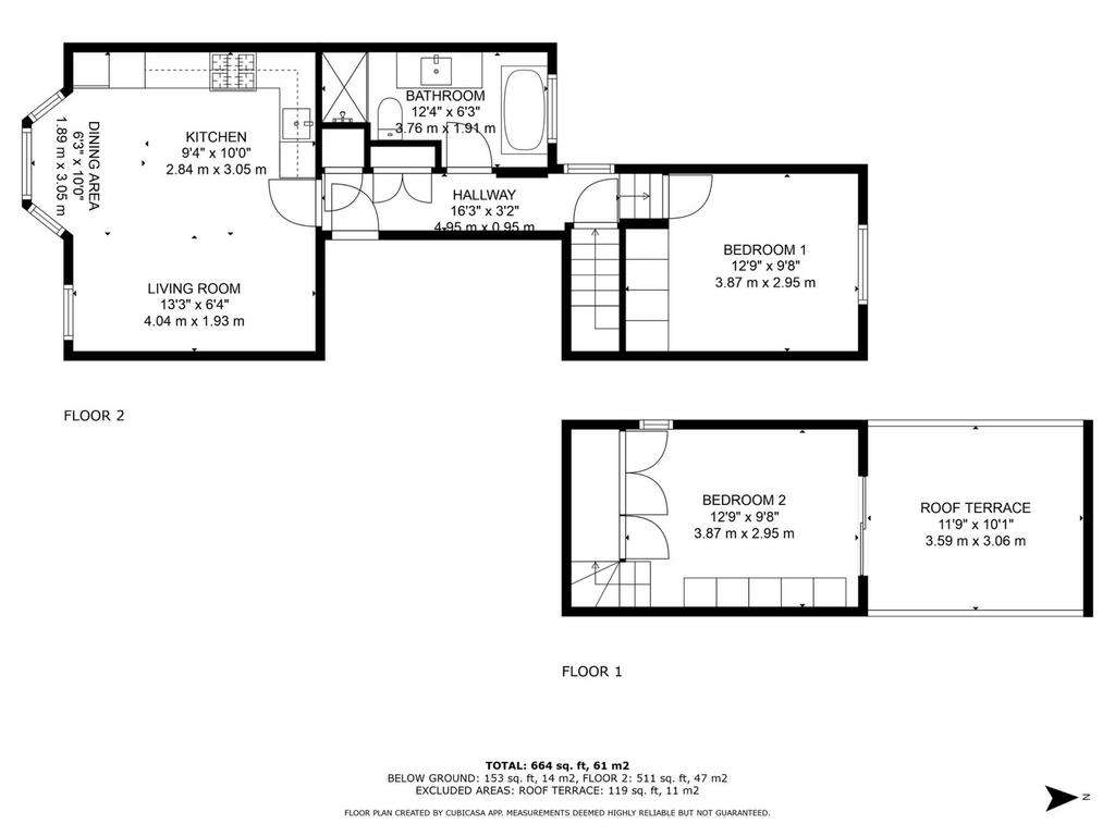 2 bedroom flat to rent - floorplan