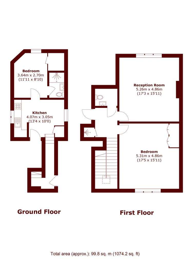 2 bedroom flat to rent - floorplan