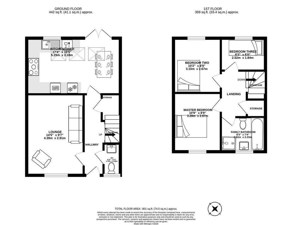 3 bedroom semi-detached house for sale - floorplan