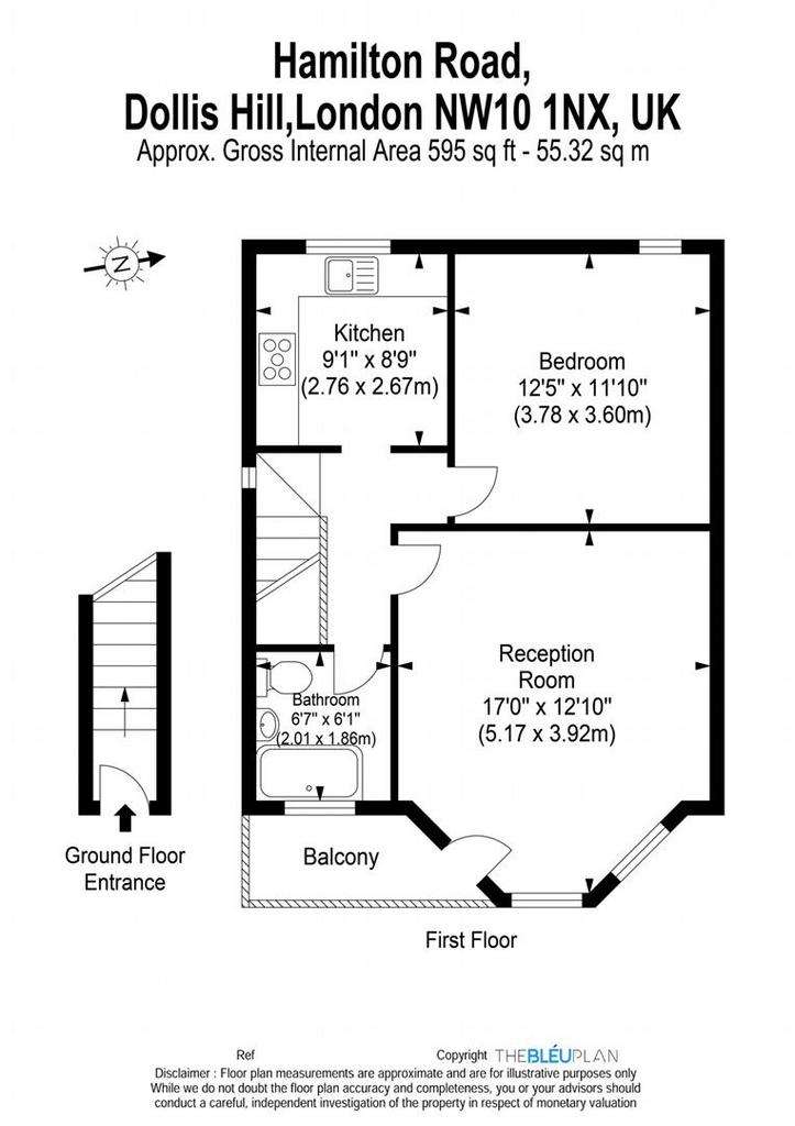 1 bedroom maisonette to rent - floorplan