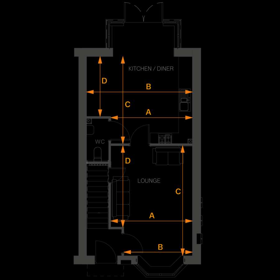 3 bedroom semi-detached house for sale - floorplan