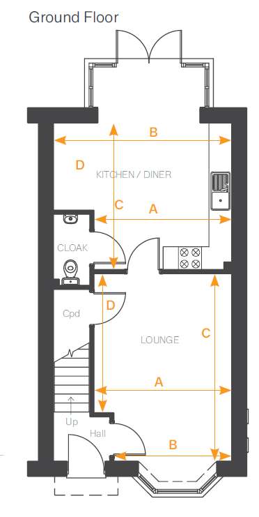 3 bedroom semi-detached house for sale - floorplan