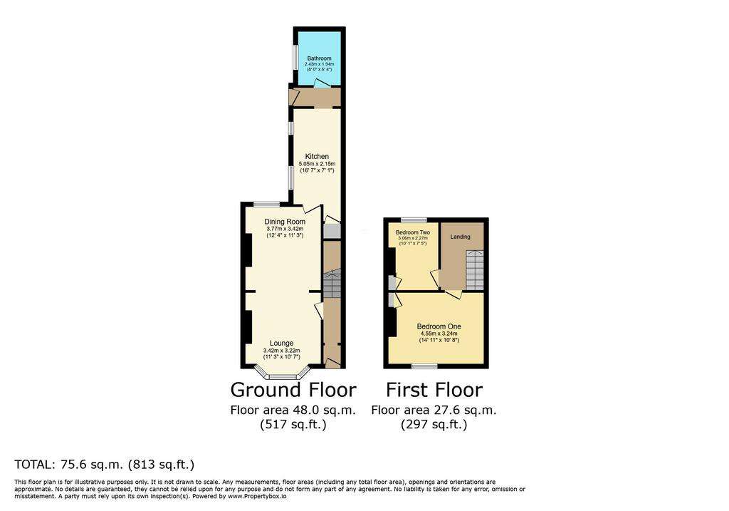 2 bedroom terraced house for sale - floorplan