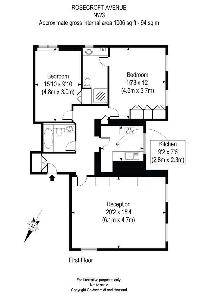 2 bedroom flat for sale - floorplan