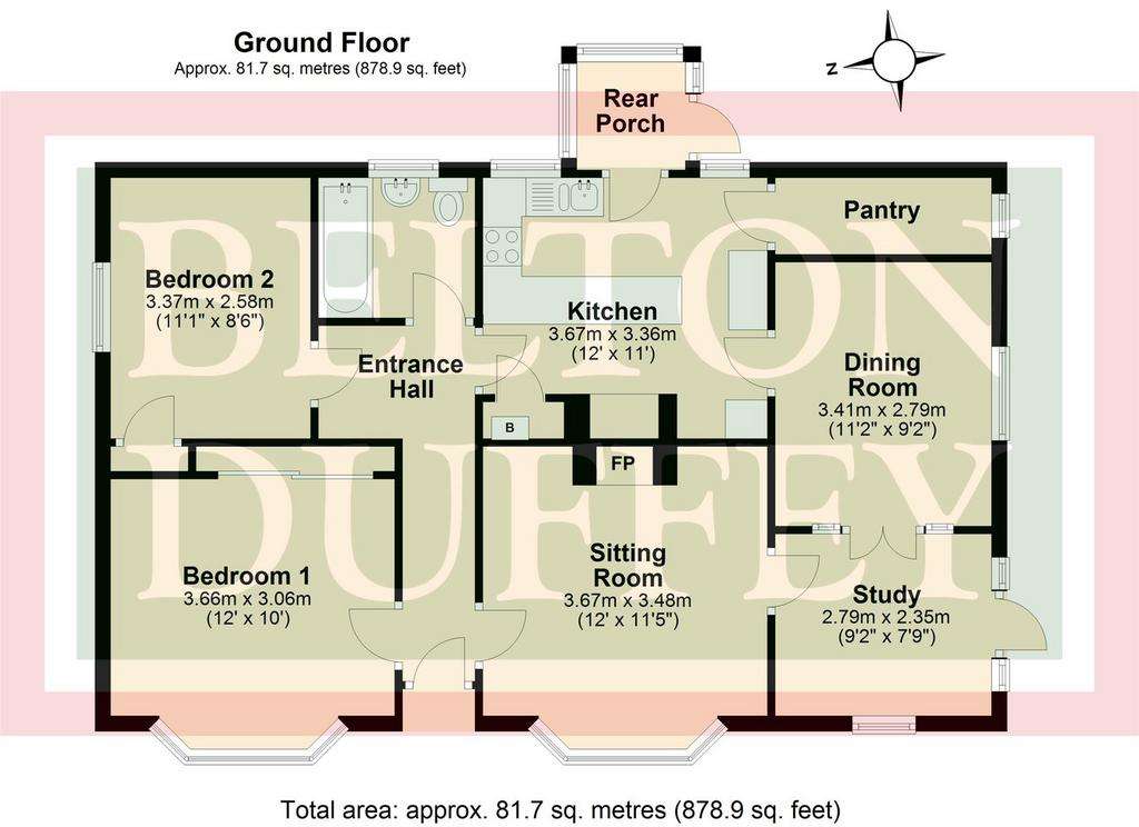 2 bedroom detached bungalow for sale - floorplan