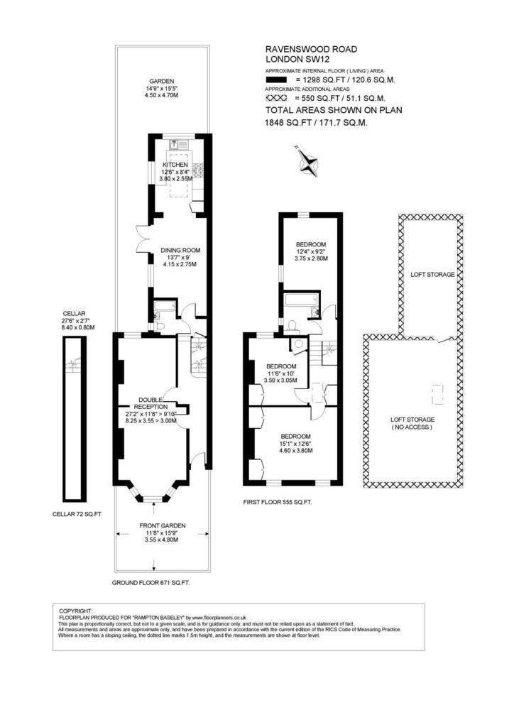 3 bedroom terraced house for sale - floorplan