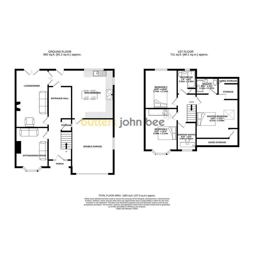 4 bedroom semi-detached house for sale - floorplan