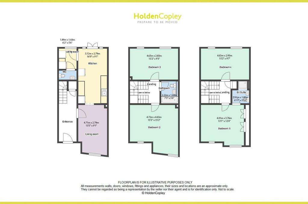 4 bedroom terraced house for sale - floorplan