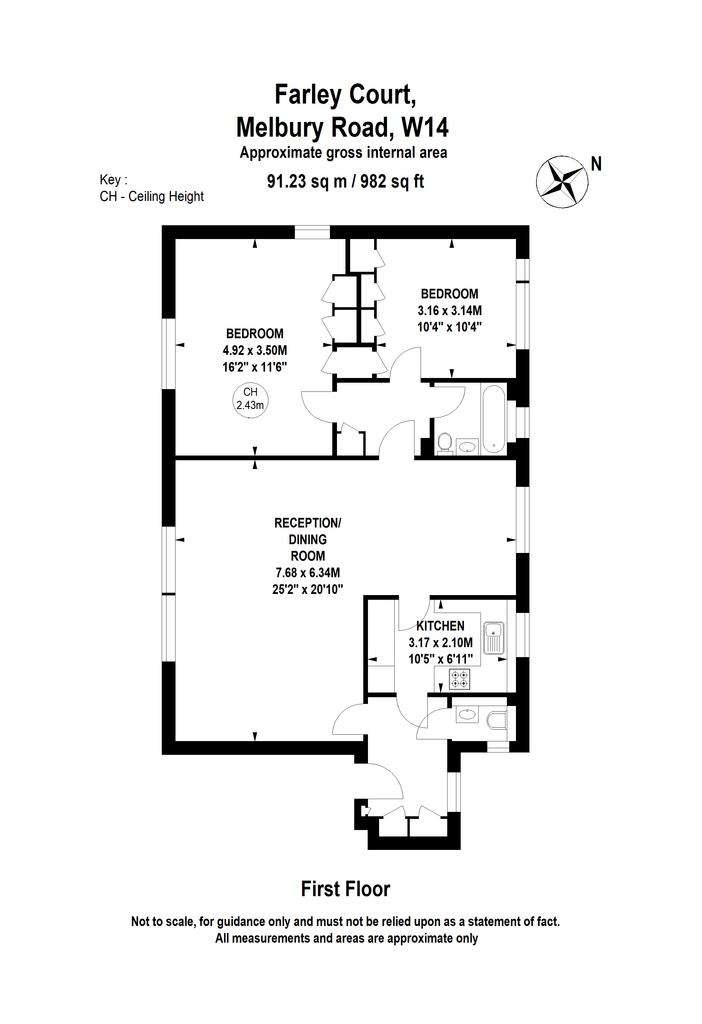 2 bedroom flat to rent - floorplan