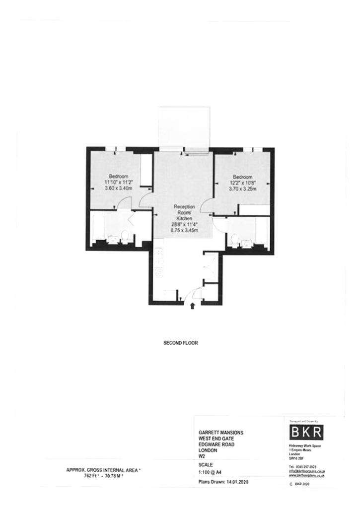 2 bedroom flat to rent - floorplan