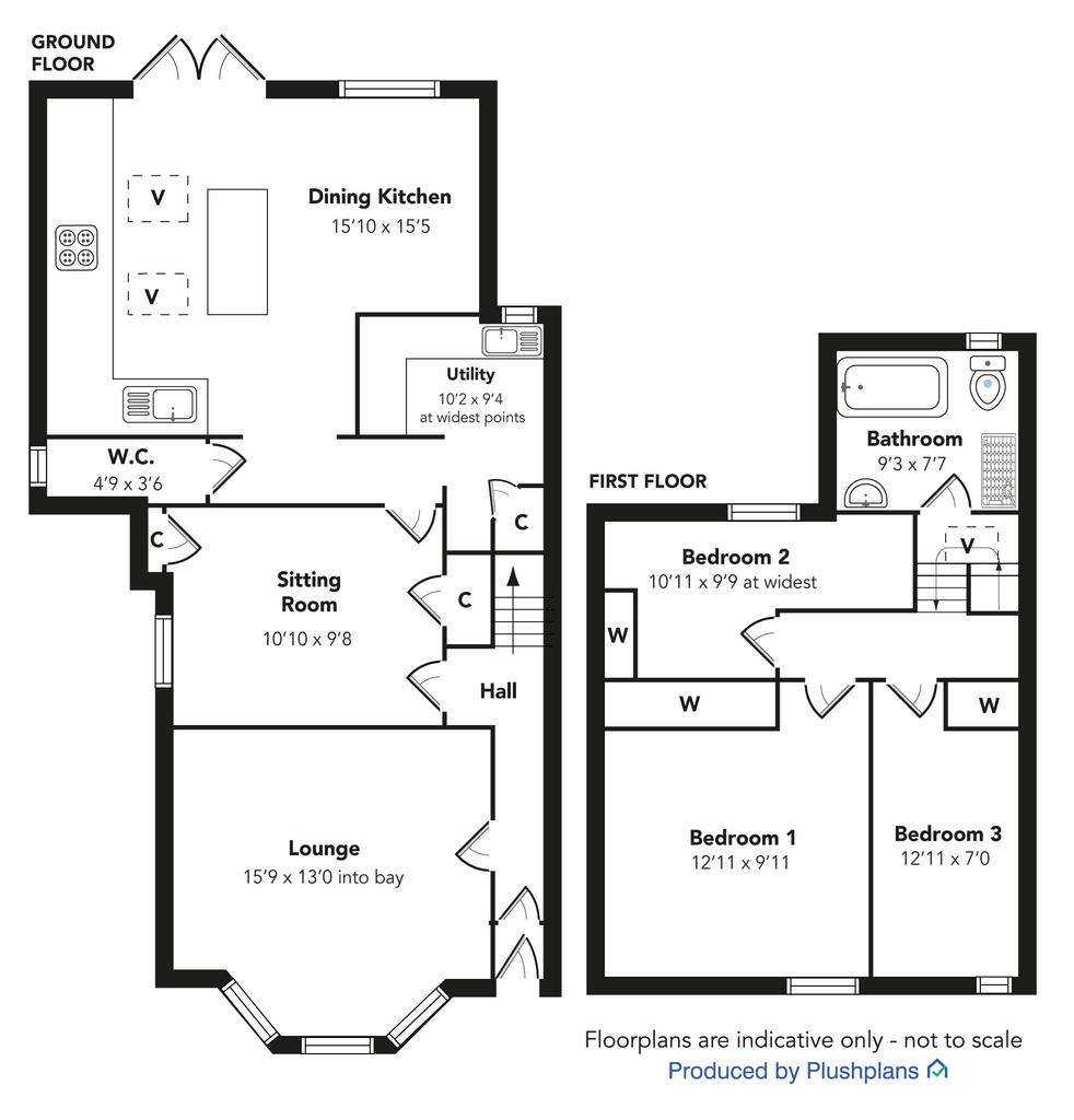 3 bedroom semi-detached villa for sale - floorplan