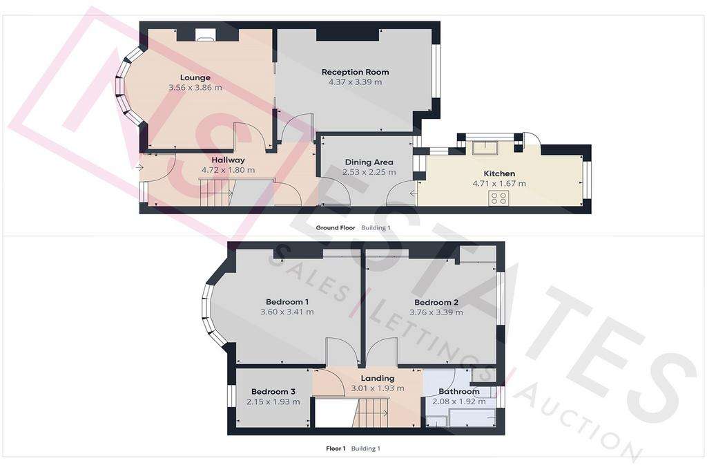 3 bedroom terraced house for sale - floorplan