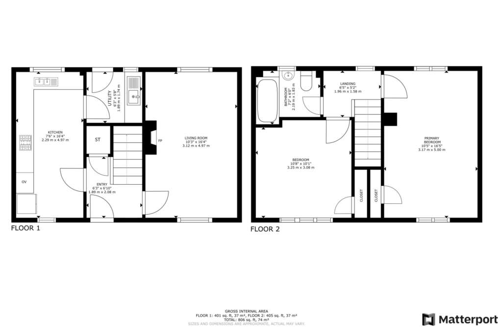 2 bedroom semi-detached house for sale - floorplan