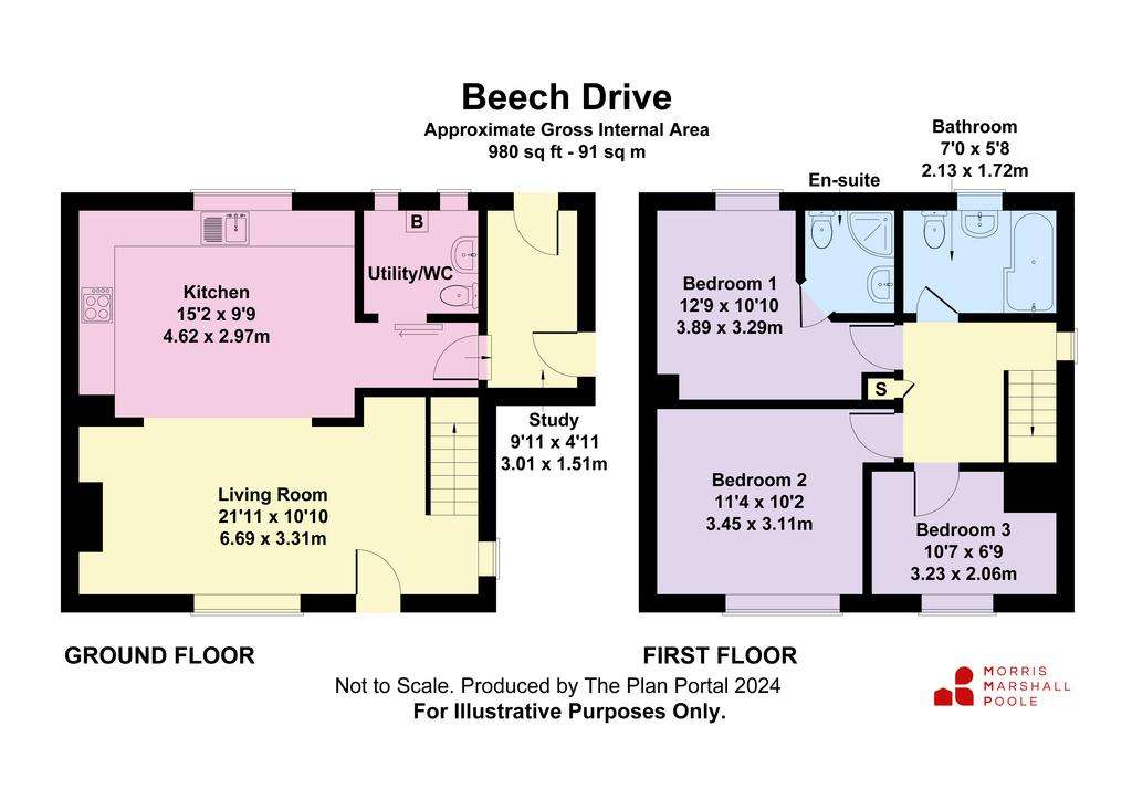 3 bedroom semi-detached house for sale - floorplan