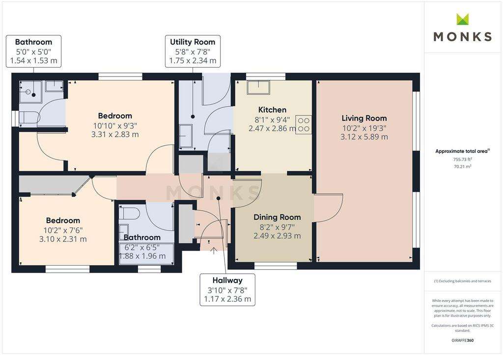 2 bedroom park home for sale - floorplan