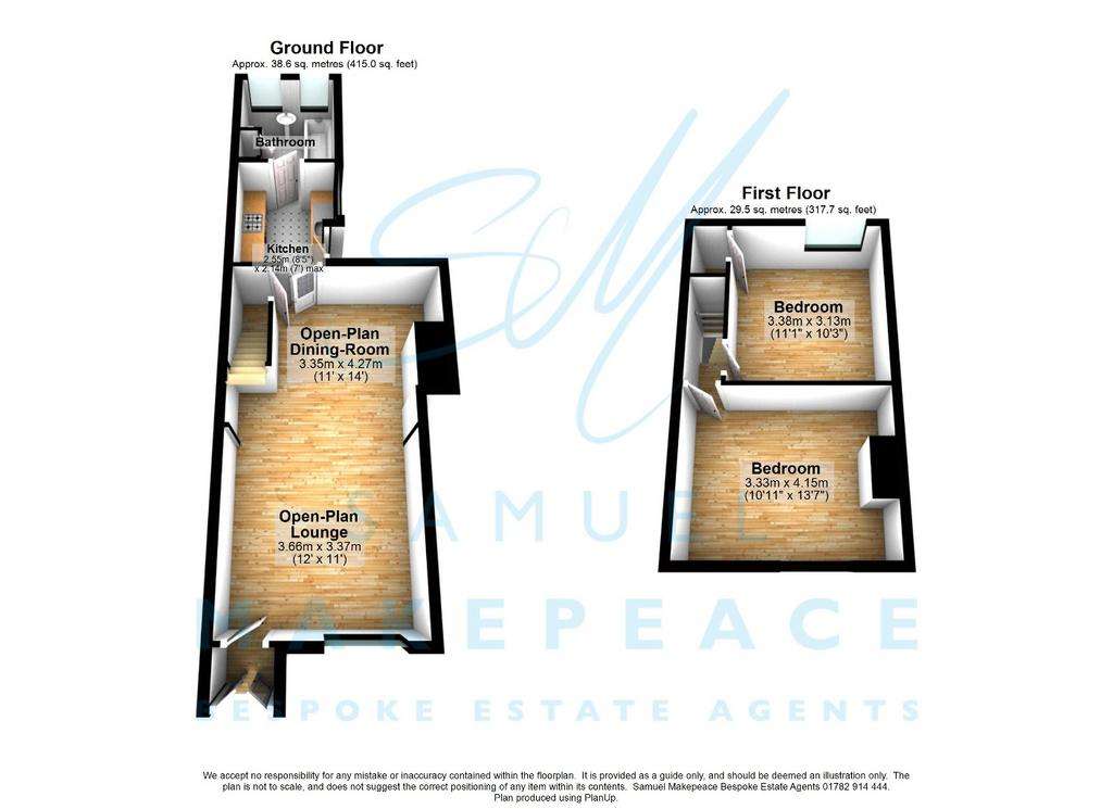 2 bedroom end of terrace house to rent - floorplan