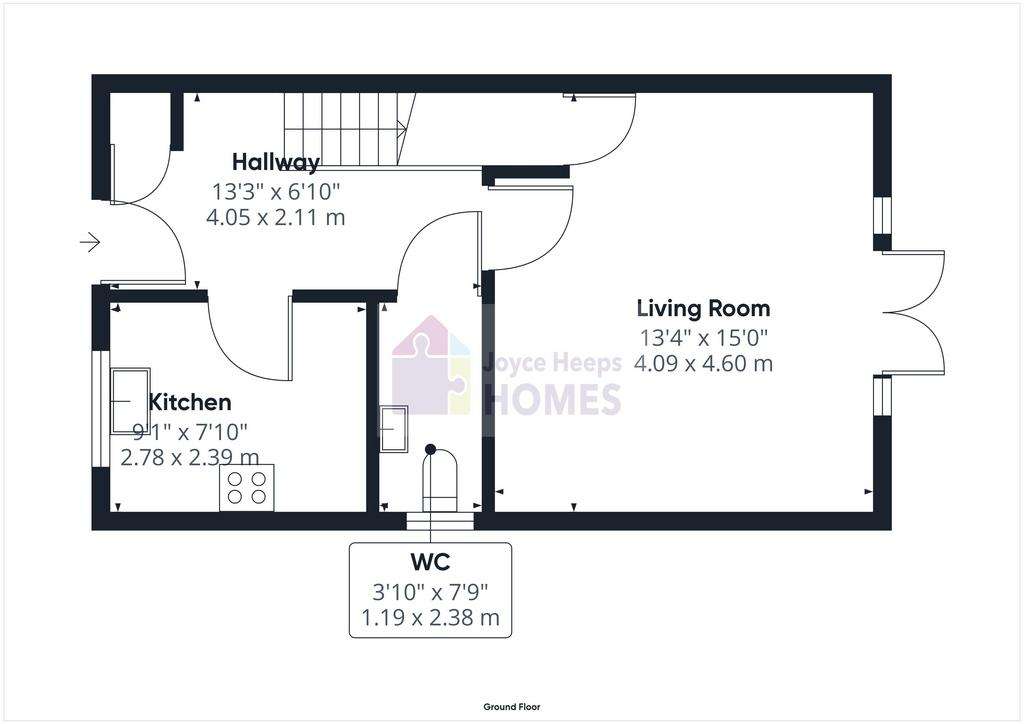 3 bedroom semi-detached villa for sale - floorplan