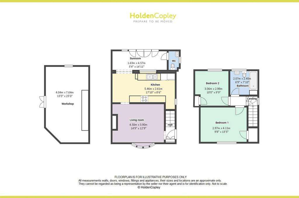 2 bedroom end of terrace house for sale - floorplan