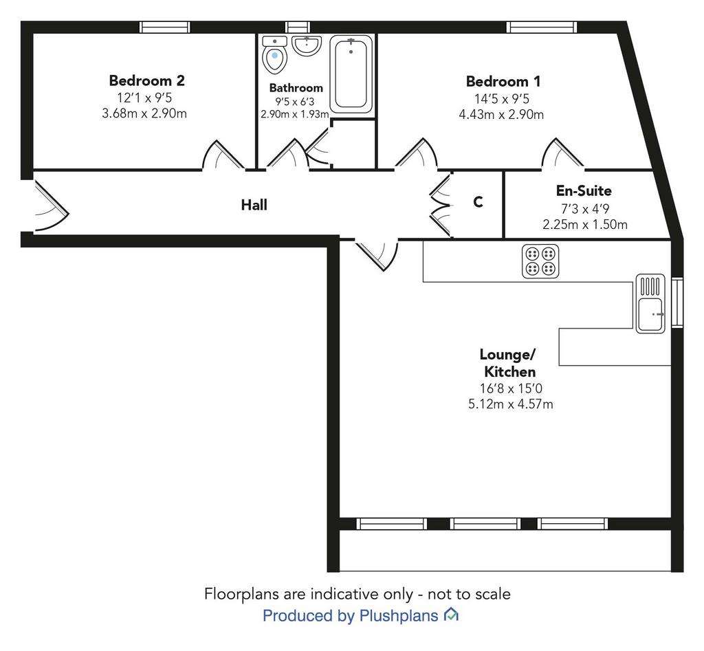 2 bedroom flat for sale - floorplan