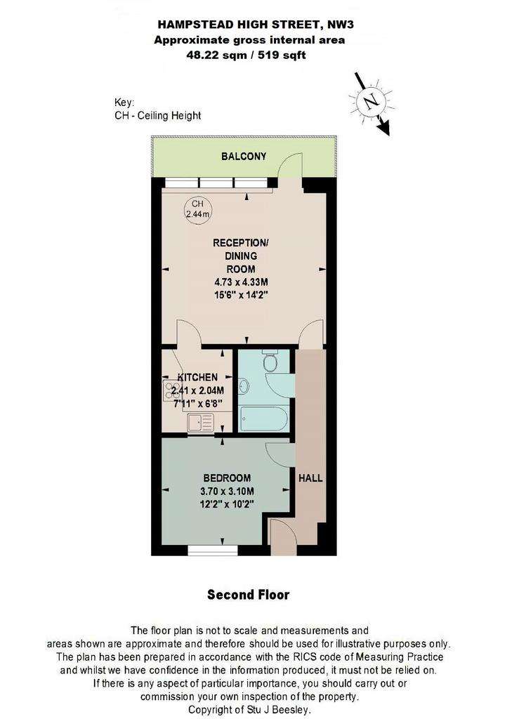 1 bedroom flat for sale - floorplan