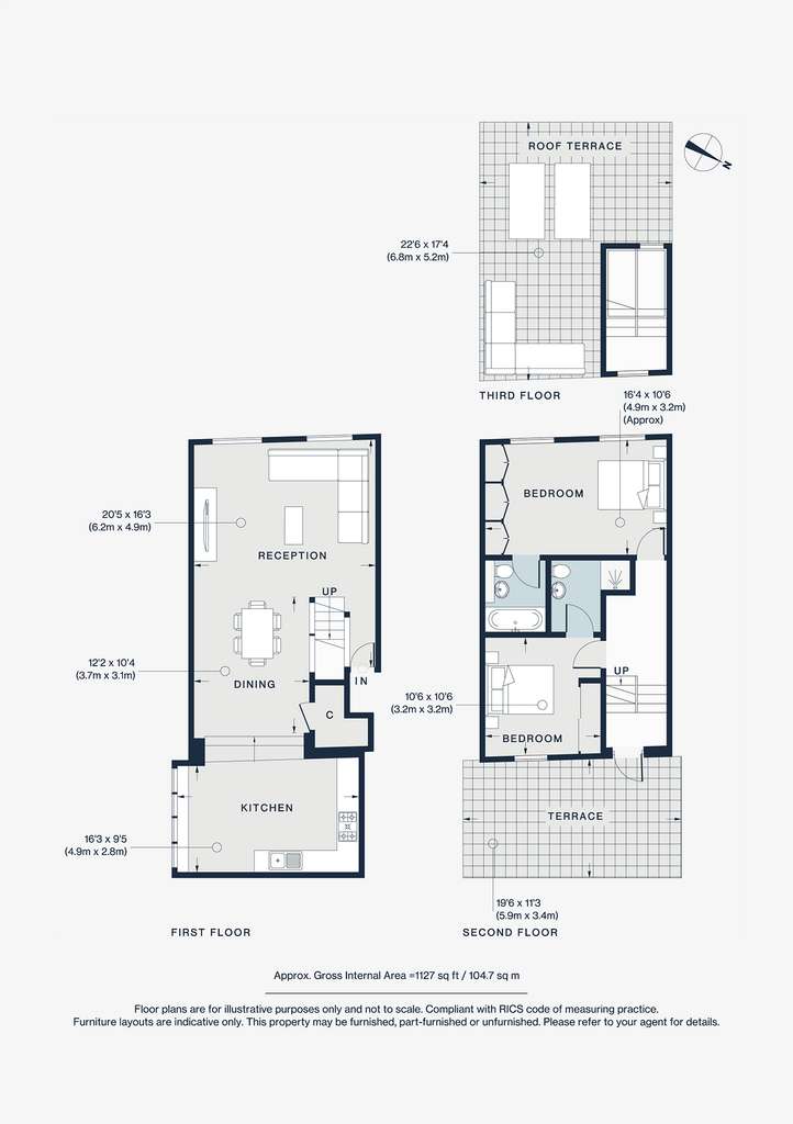 2 bedroom flat to rent - floorplan