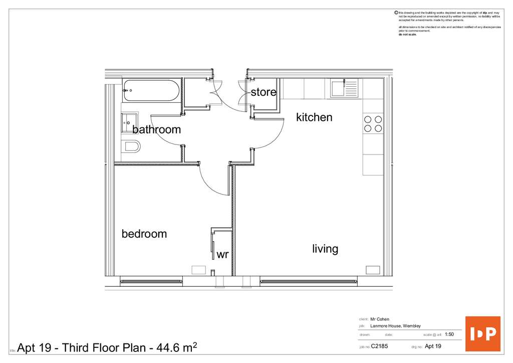 1 bedroom flat to rent - floorplan