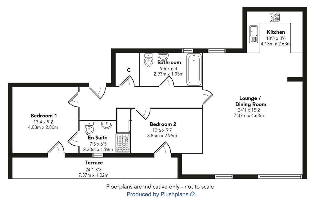 2 bedroom flat for sale - floorplan