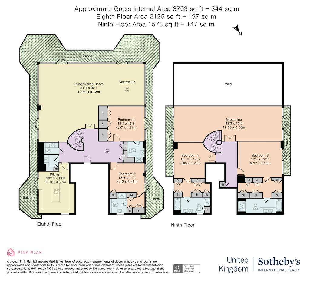 4 bedroom penthouse apartment to rent - floorplan