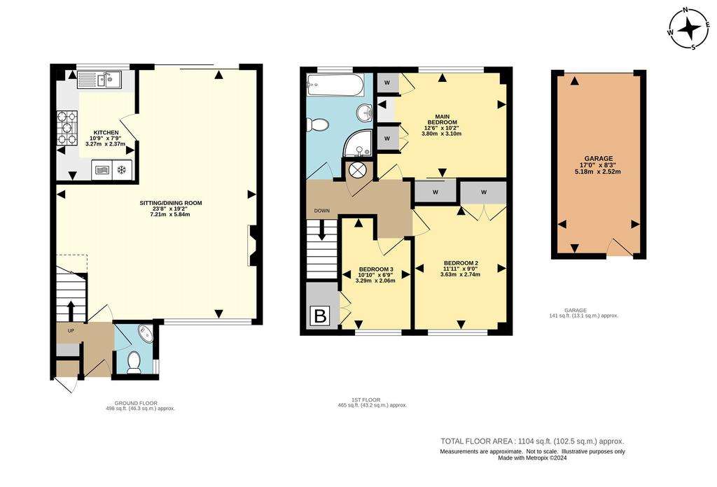 3 bedroom terraced house for sale - floorplan