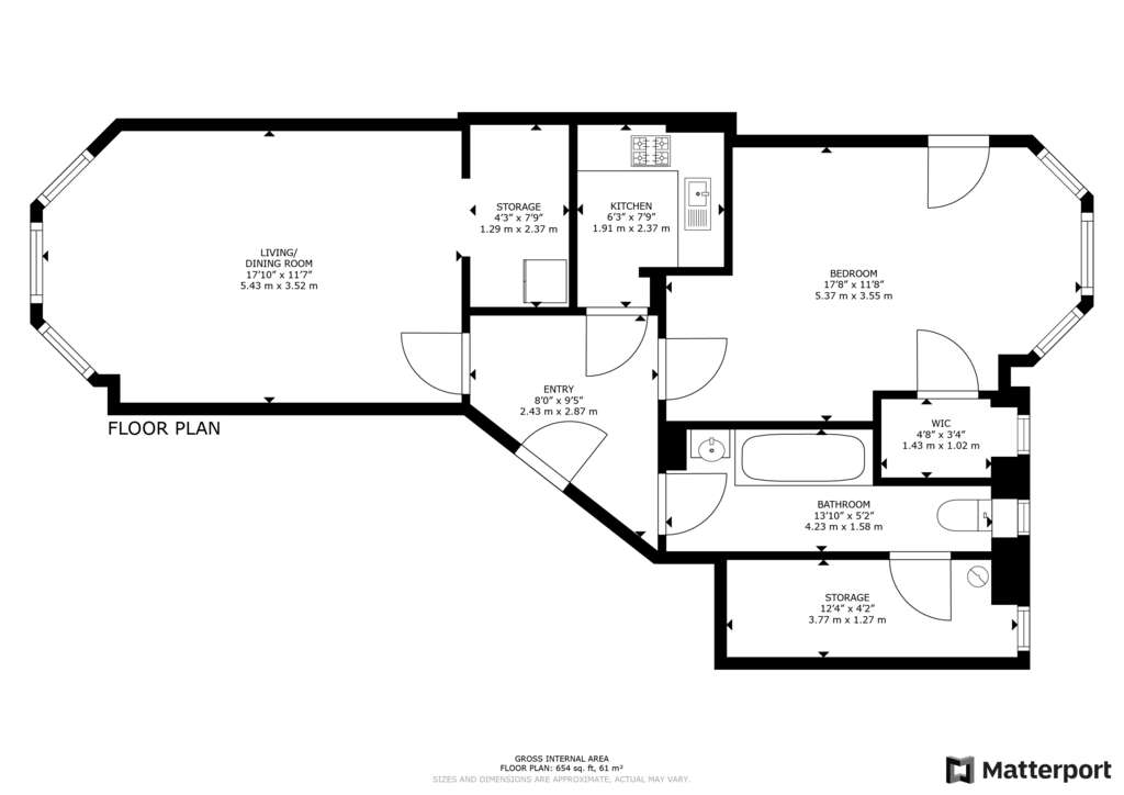 1 bedroom flat for sale - floorplan