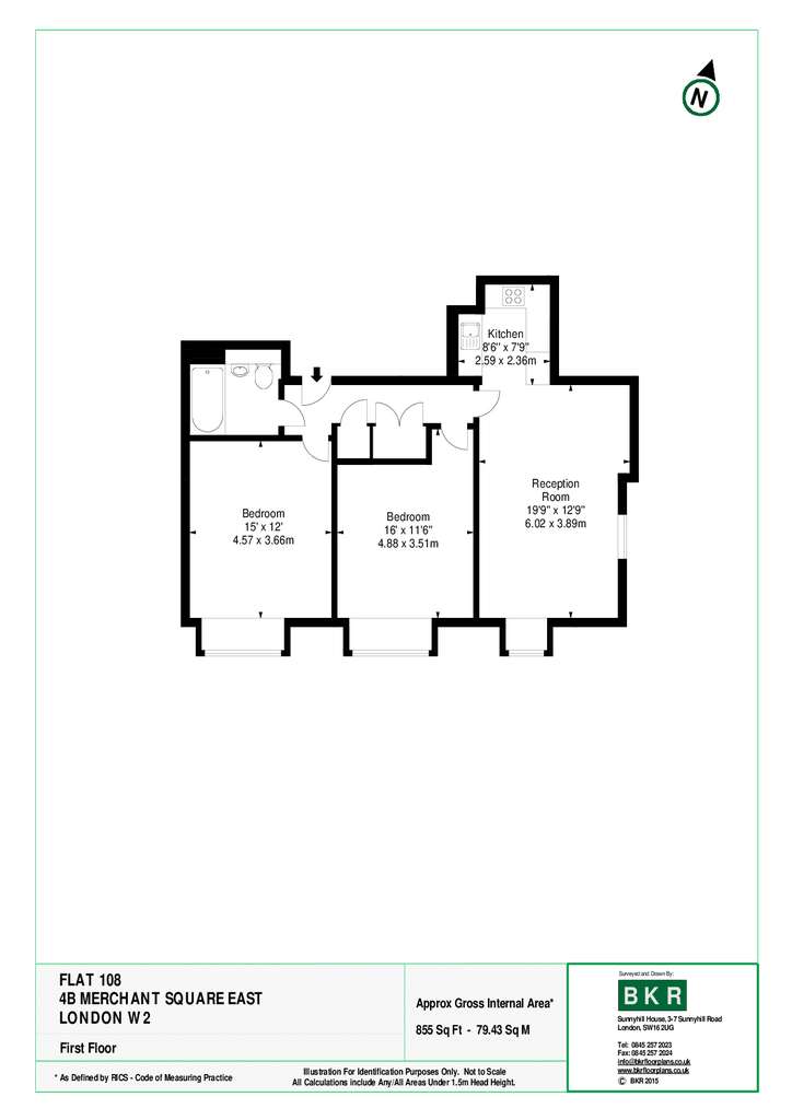 2 bedroom flat to rent - floorplan