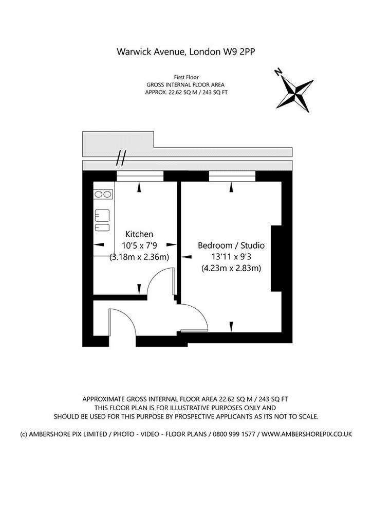 Studio flat to rent - floorplan