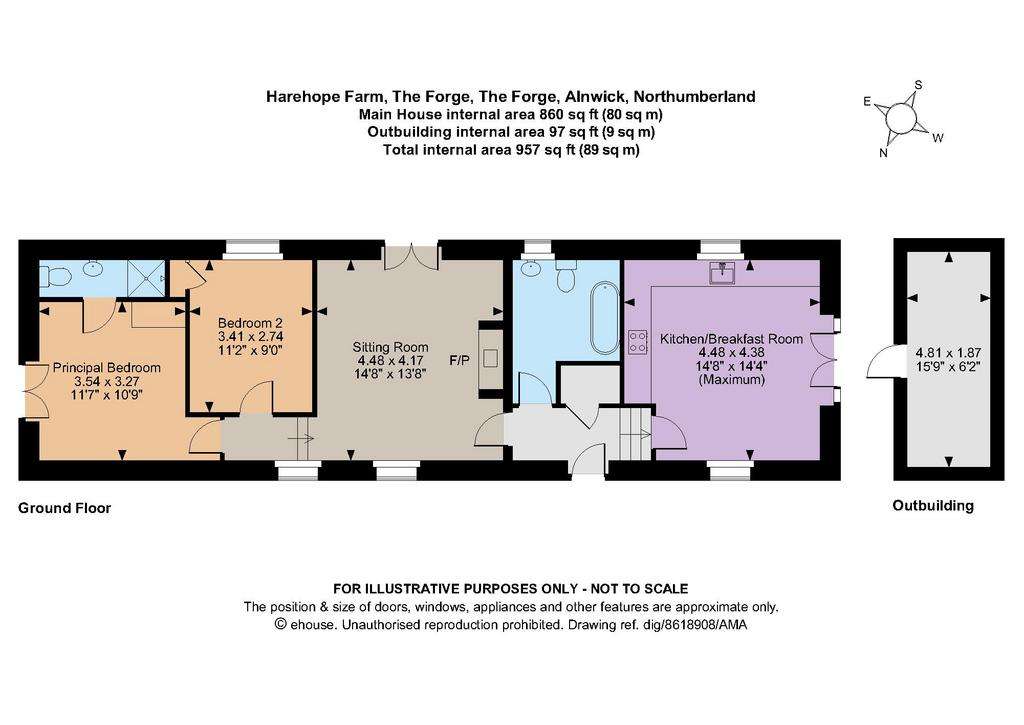 2 bedroom detached house for sale - floorplan