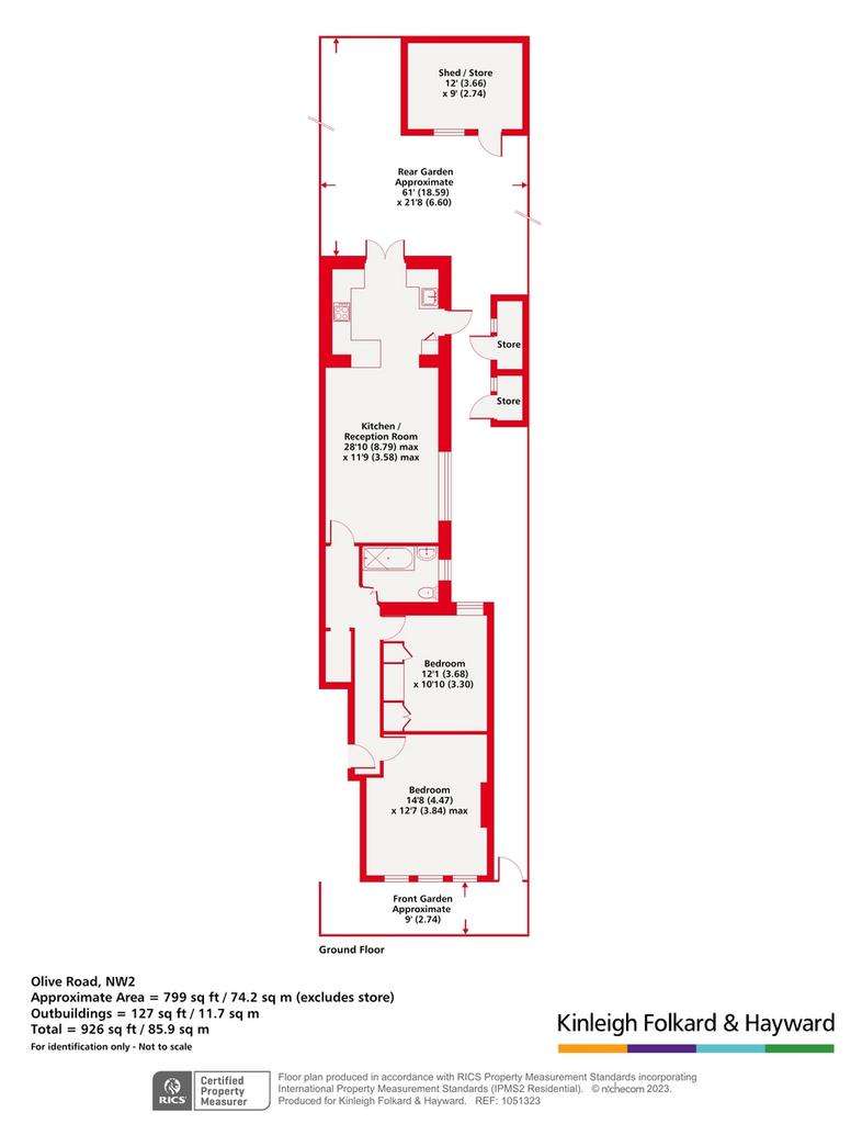 2 bedroom flat to rent - floorplan