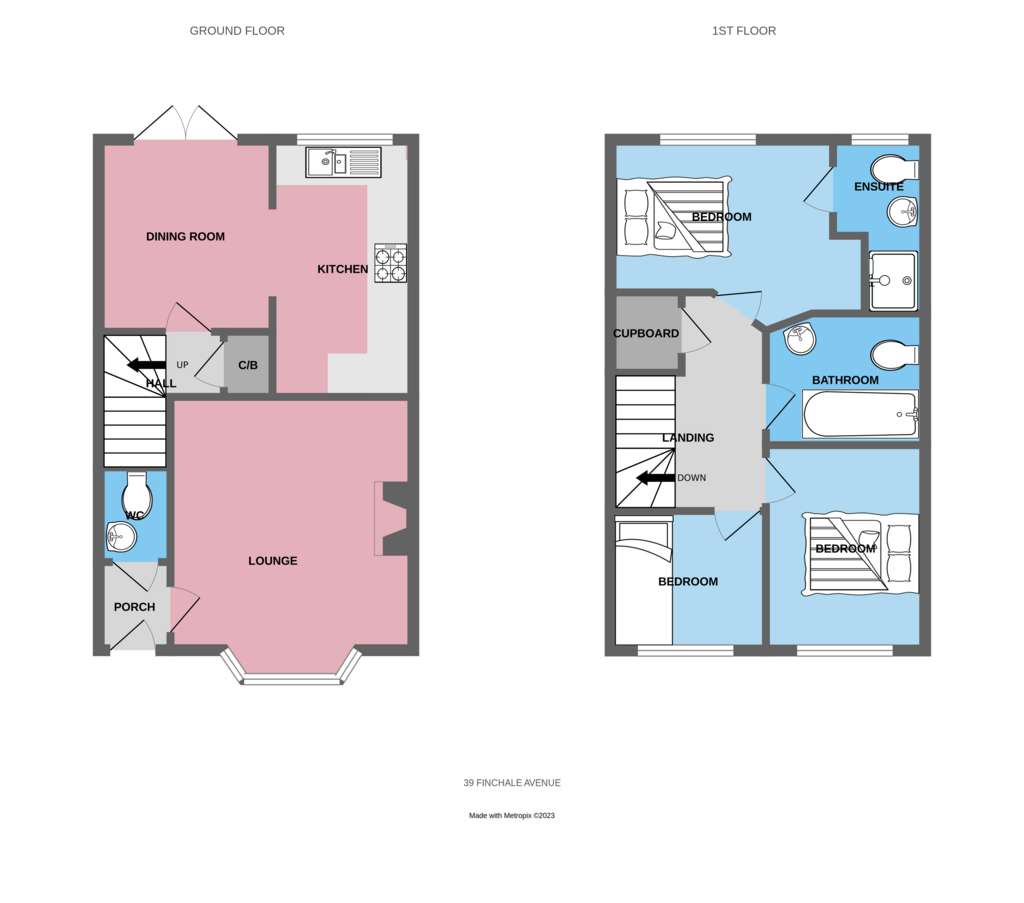 3 bedroom end of terrace house to rent - floorplan