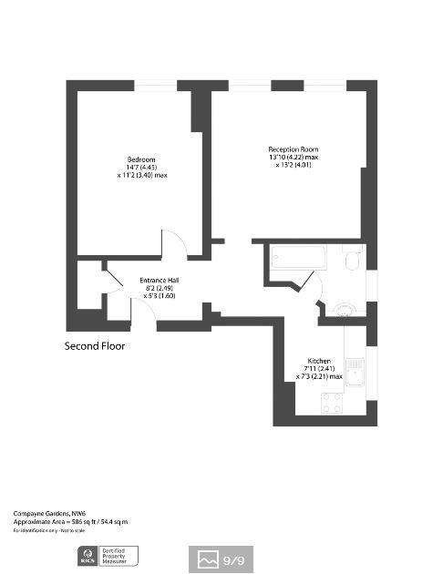 1 bedroom flat to rent - floorplan