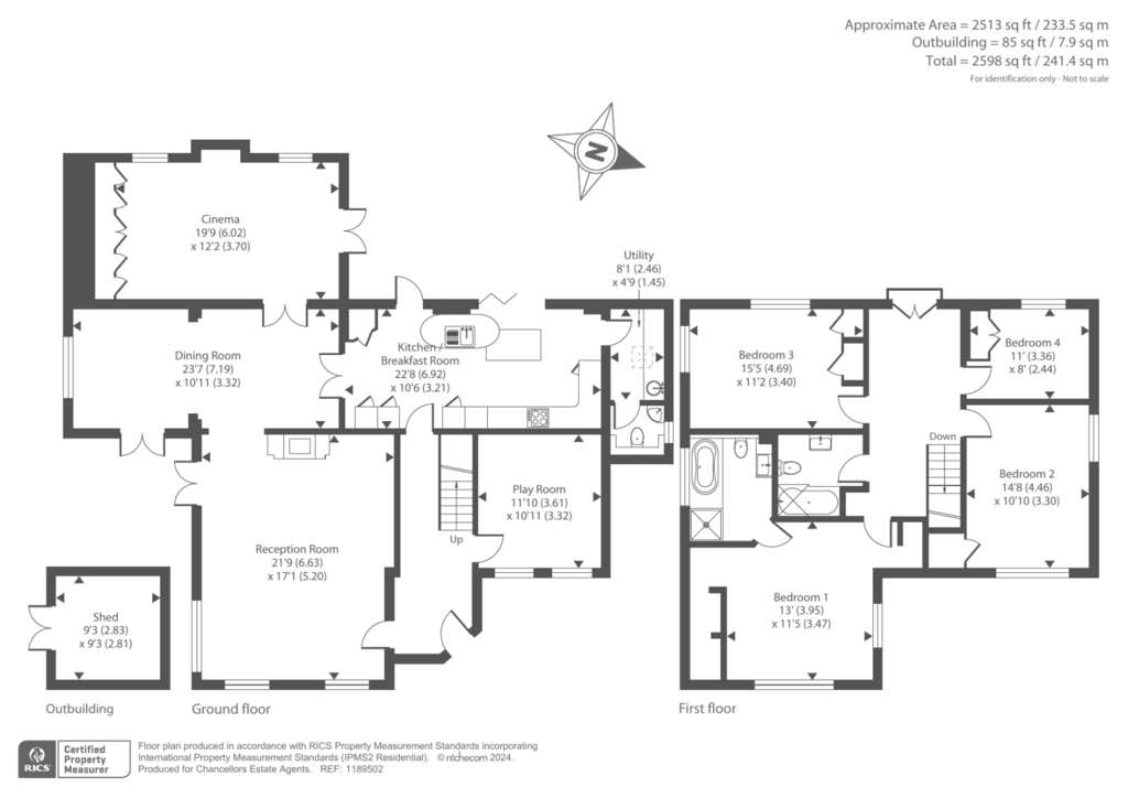 4 bedroom detached house to rent - floorplan