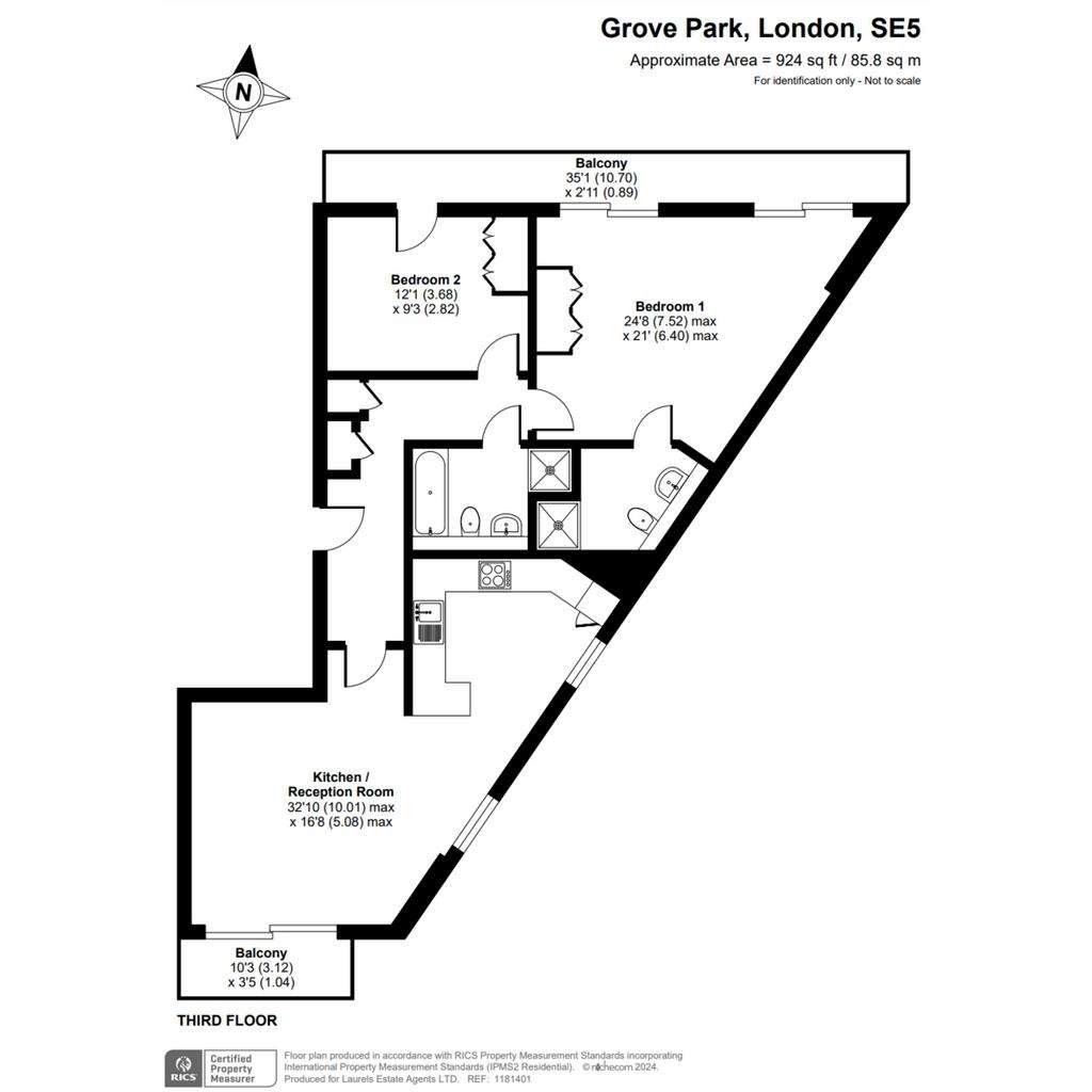 2 bedroom flat for sale - floorplan