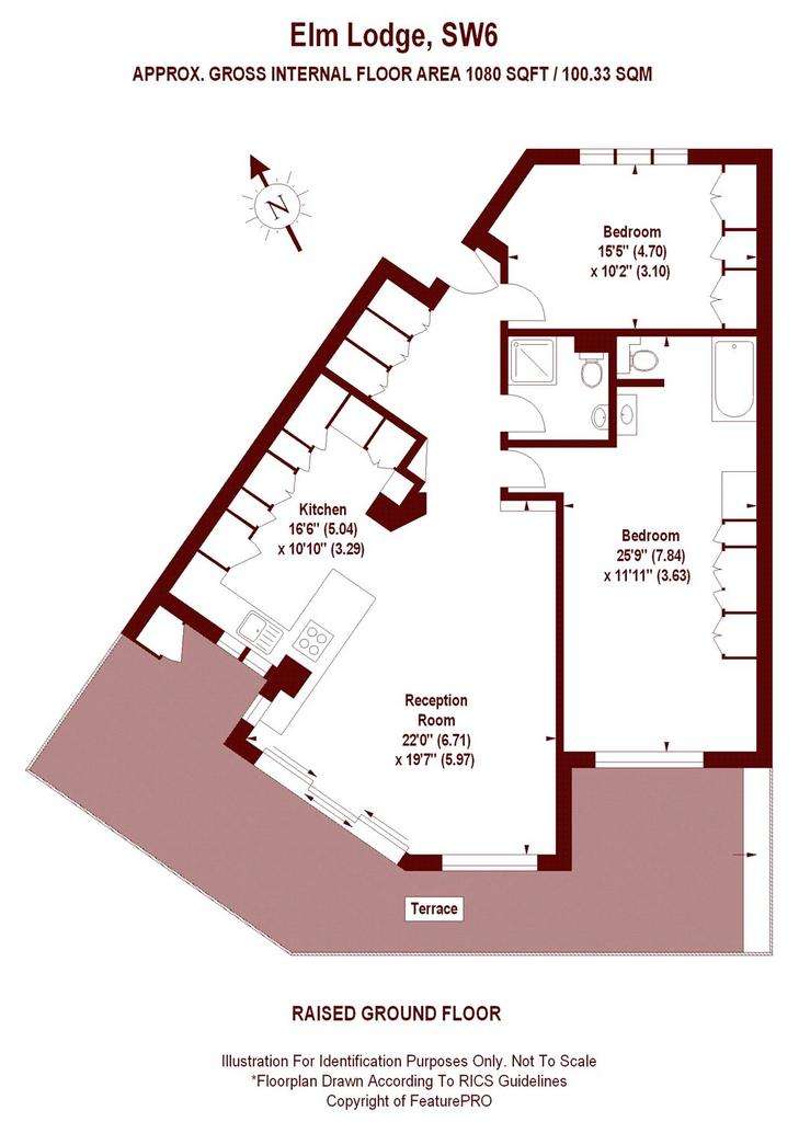 2 bedroom flat to rent - floorplan