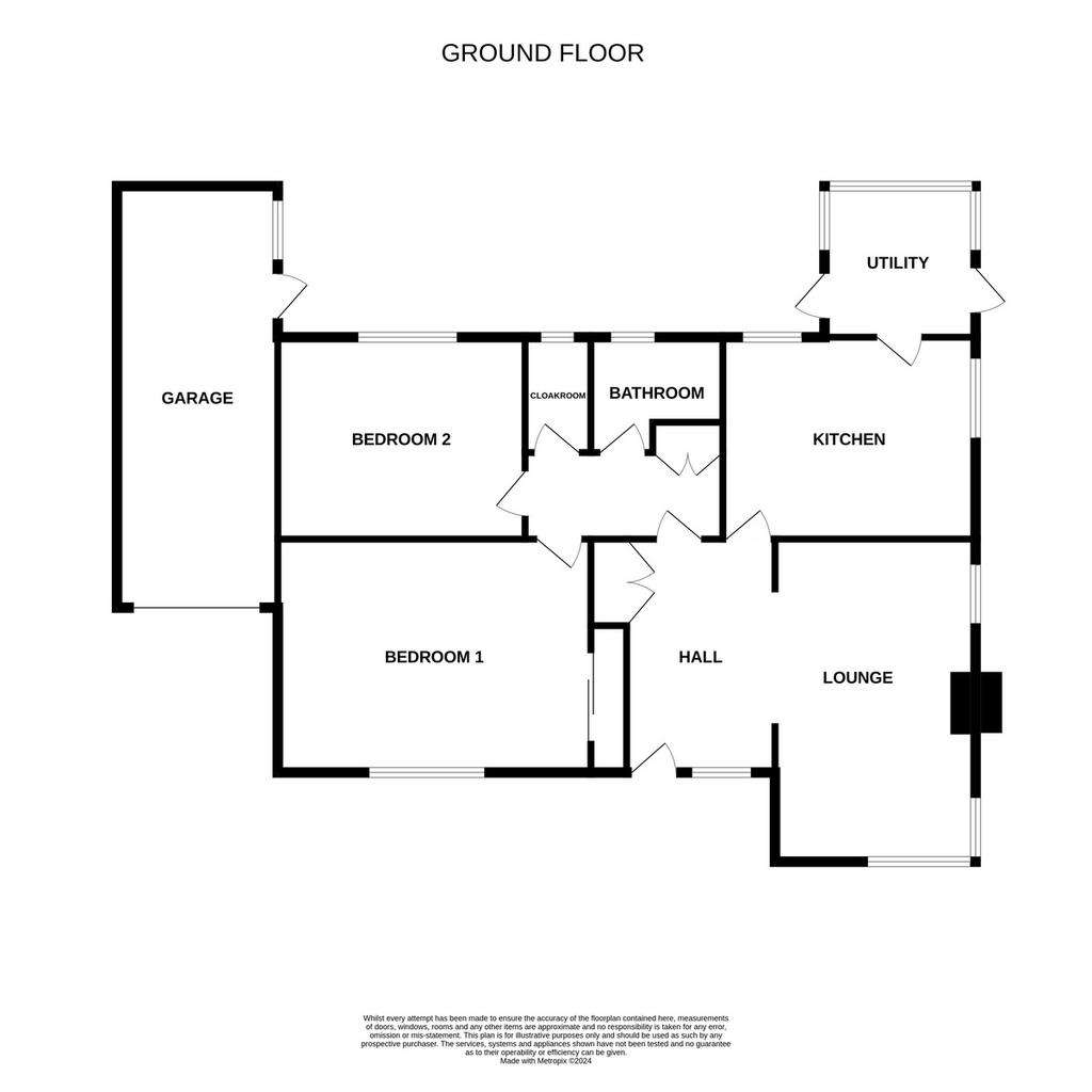 2 bedroom detached bungalow for sale - floorplan